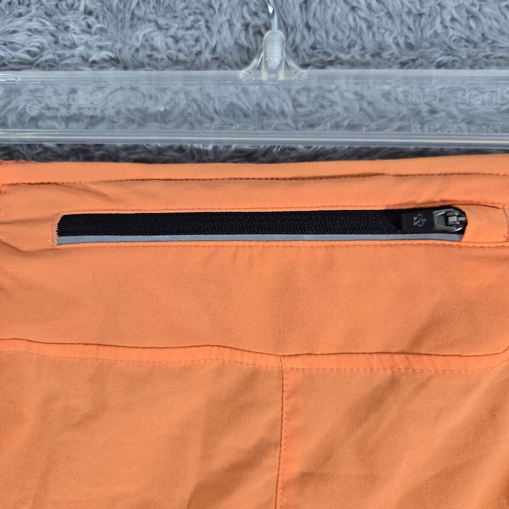 Rabbit Repeat 4 Womens Running Shorts Orange Navy Blue Zipper Pocket Large - Picture 6 of 9